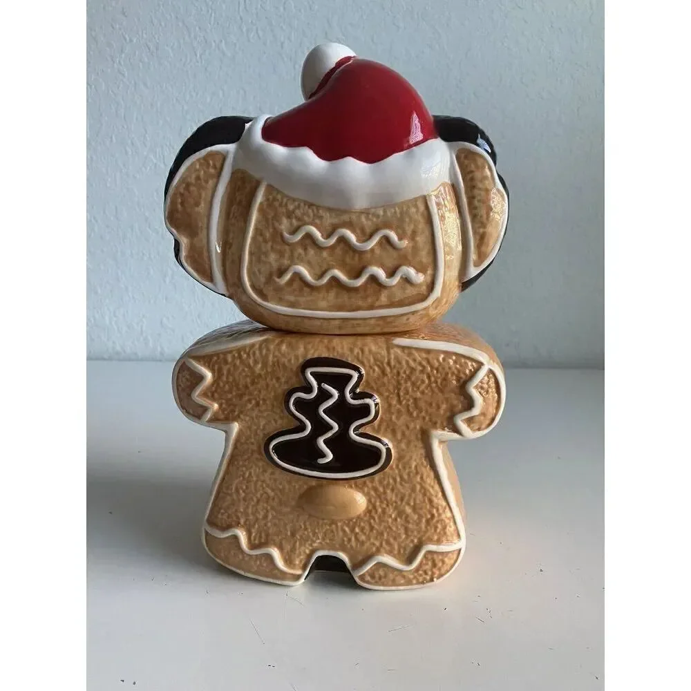Disney Stitch Gingerbread Cookie Jar Christmas‎ Holiday Ceramic Hand Painted NEW